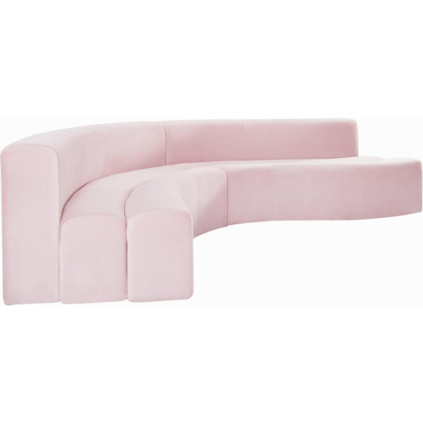 Meridian Curl Pink Velvet 2pc. Sectional IMAGE 1