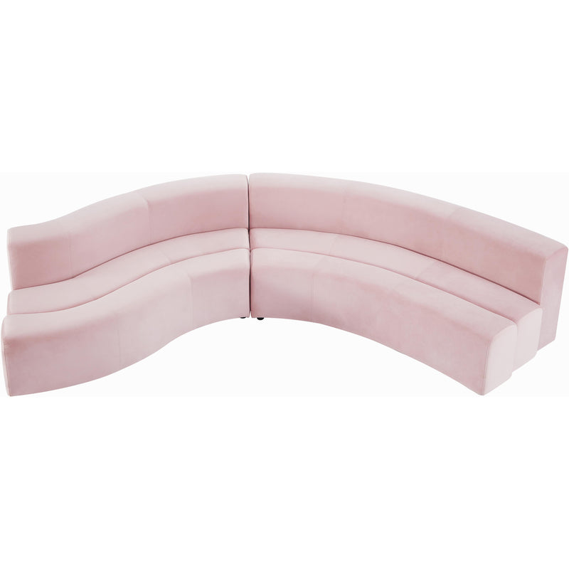 Meridian Curl Pink Velvet 2pc. Sectional IMAGE 3