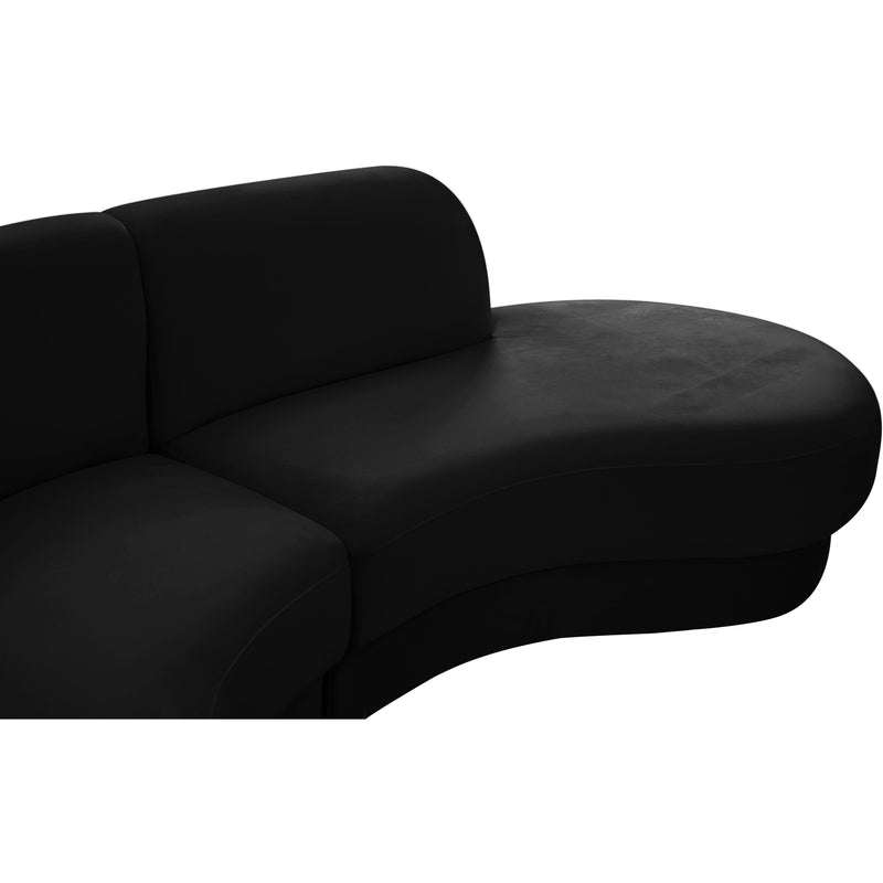 Meridian Rosa Black Velvet 3pc. Sectional (3 Boxes) IMAGE 12