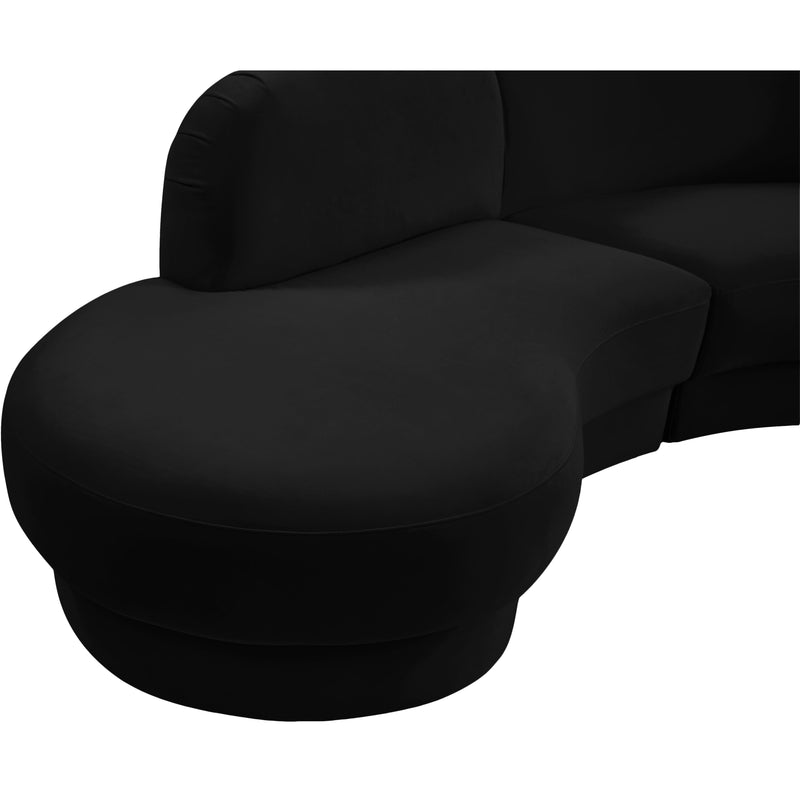 Meridian Rosa Black Velvet 3pc. Sectional (3 Boxes) IMAGE 6