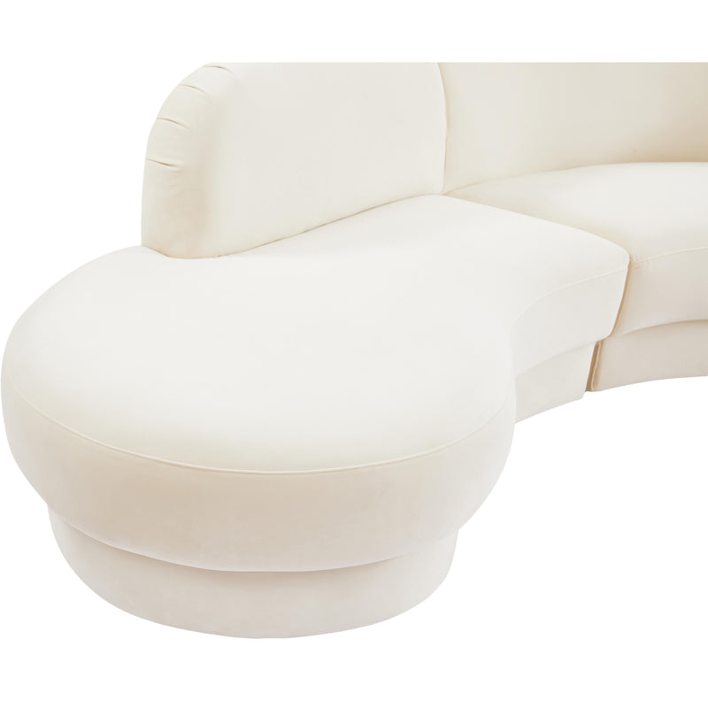 Meridian Rosa Cream Velvet 3pc. Sectional (3 Boxes) IMAGE 6