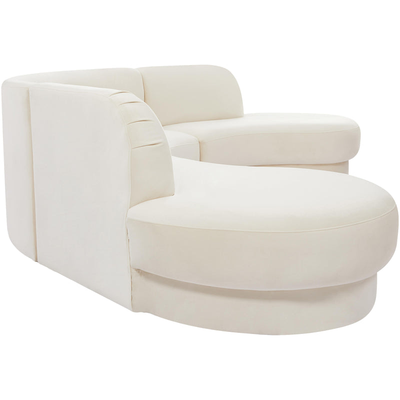 Meridian Rosa Cream Velvet 3pc. Sectional (3 Boxes) IMAGE 8