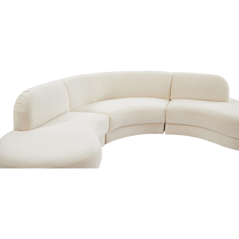 Meridian Rosa Cream Velvet 3pc. Sectional (3 Boxes) IMAGE 9