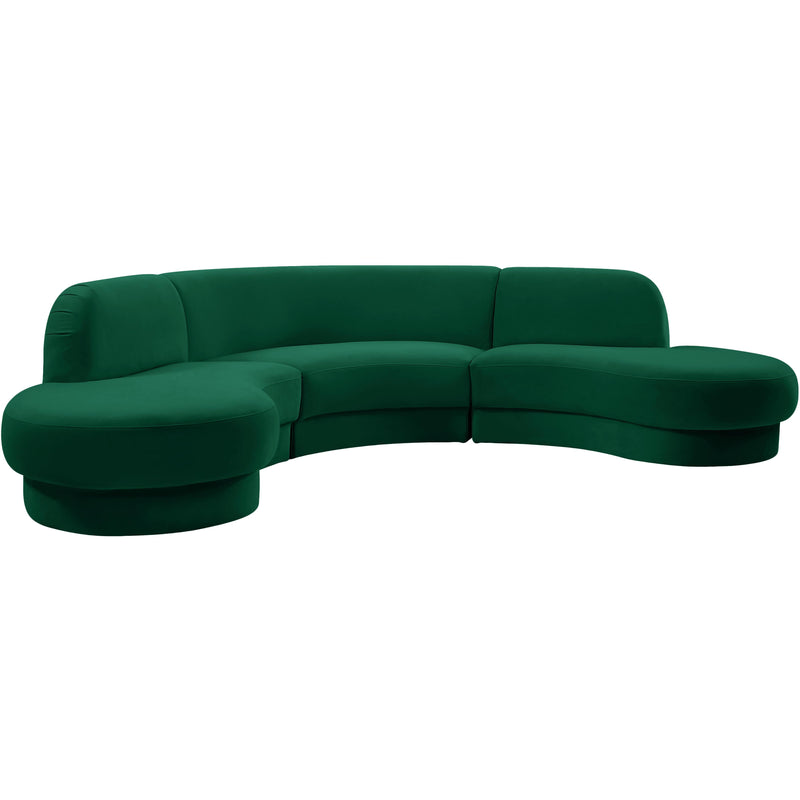 Meridian Rosa Green Velvet 3pc. Sectional (3 Boxes) IMAGE 1