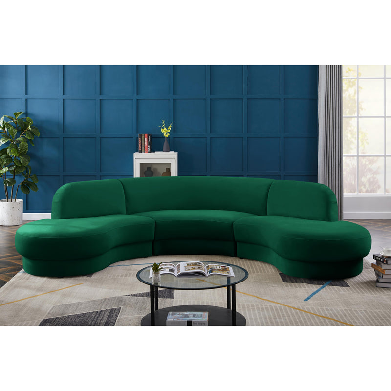 Meridian Rosa Green Velvet 3pc. Sectional (3 Boxes) IMAGE 2