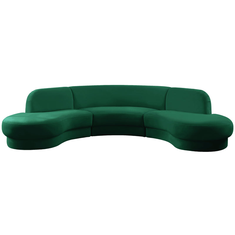 Meridian Rosa Green Velvet 3pc. Sectional (3 Boxes) IMAGE 4