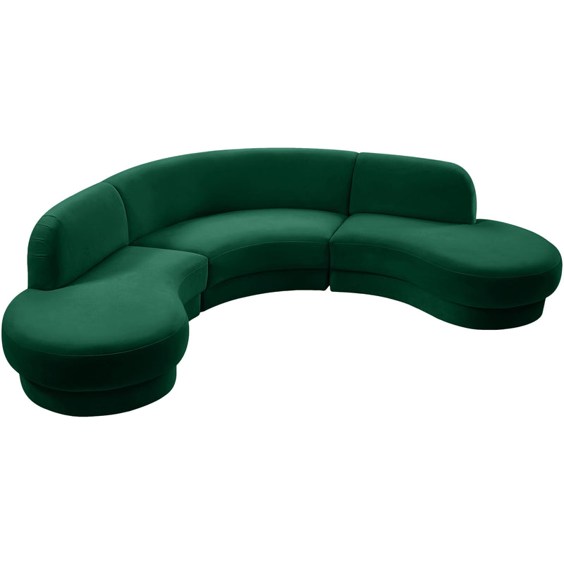 Meridian Rosa Green Velvet 3pc. Sectional (3 Boxes) IMAGE 5