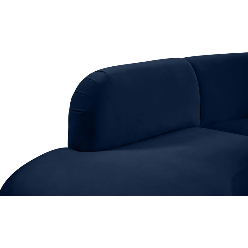 Meridian Rosa Navy Velvet 3pc. Sectional (3 Boxes) IMAGE 11