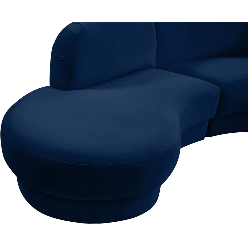 Meridian Rosa Navy Velvet 3pc. Sectional (3 Boxes) IMAGE 6