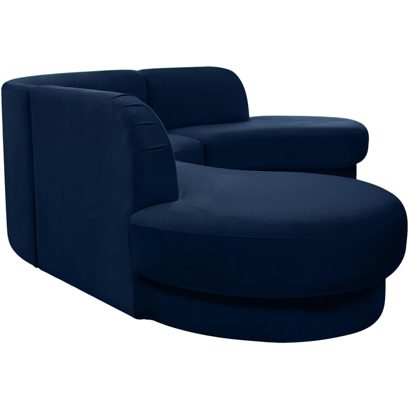 Meridian Rosa Navy Velvet 3pc. Sectional (3 Boxes) IMAGE 8