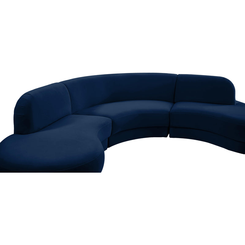 Meridian Rosa Navy Velvet 3pc. Sectional (3 Boxes) IMAGE 9