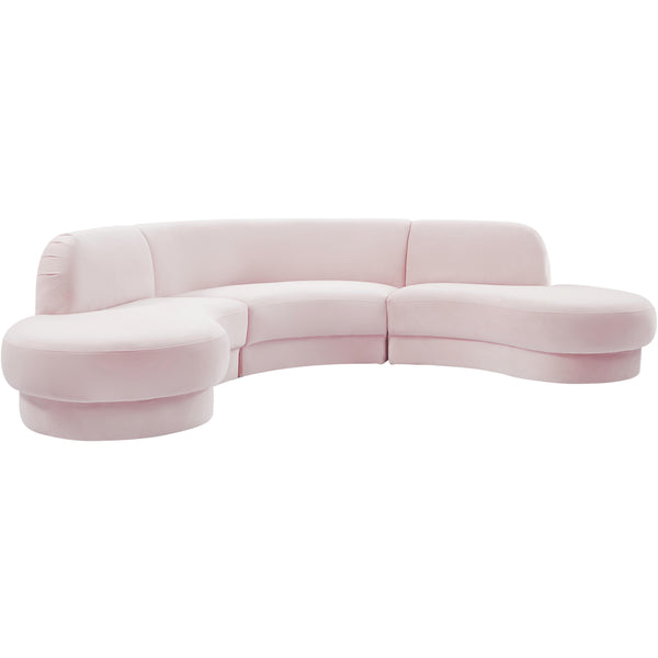 Meridian Rosa Pink Velvet 3pc. Sectional (3 Boxes) IMAGE 1