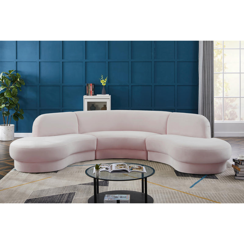 Meridian Rosa Pink Velvet 3pc. Sectional (3 Boxes) IMAGE 2