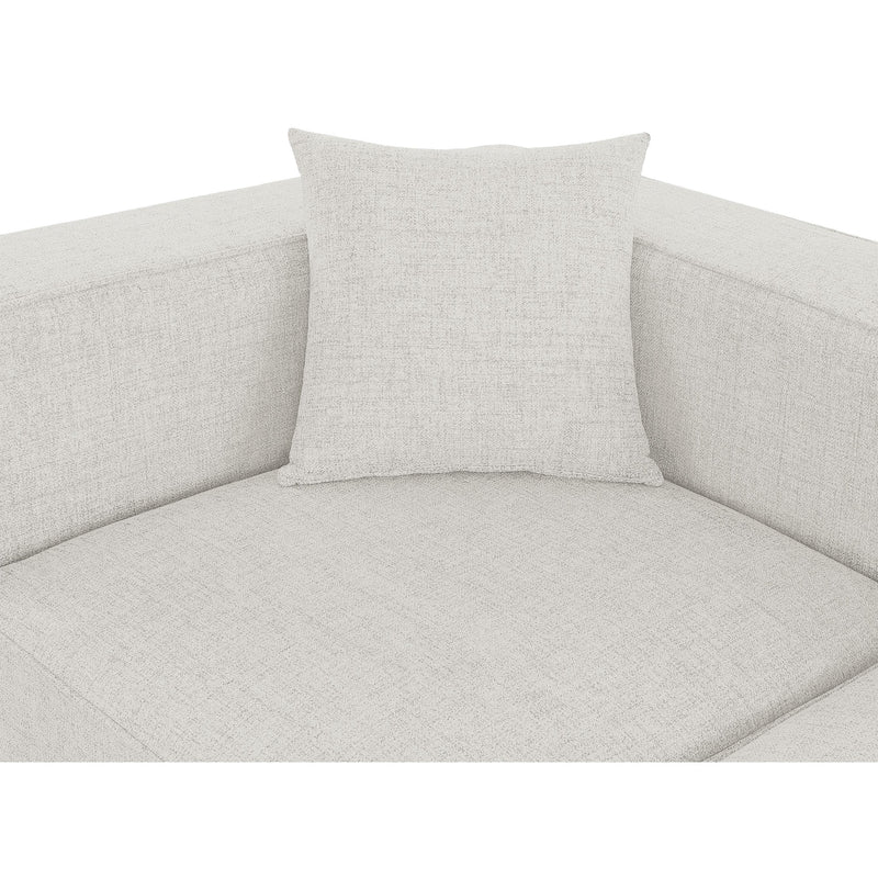 Meridian Cube Cream Durable Linen Textured Modular Sofa IMAGE 6