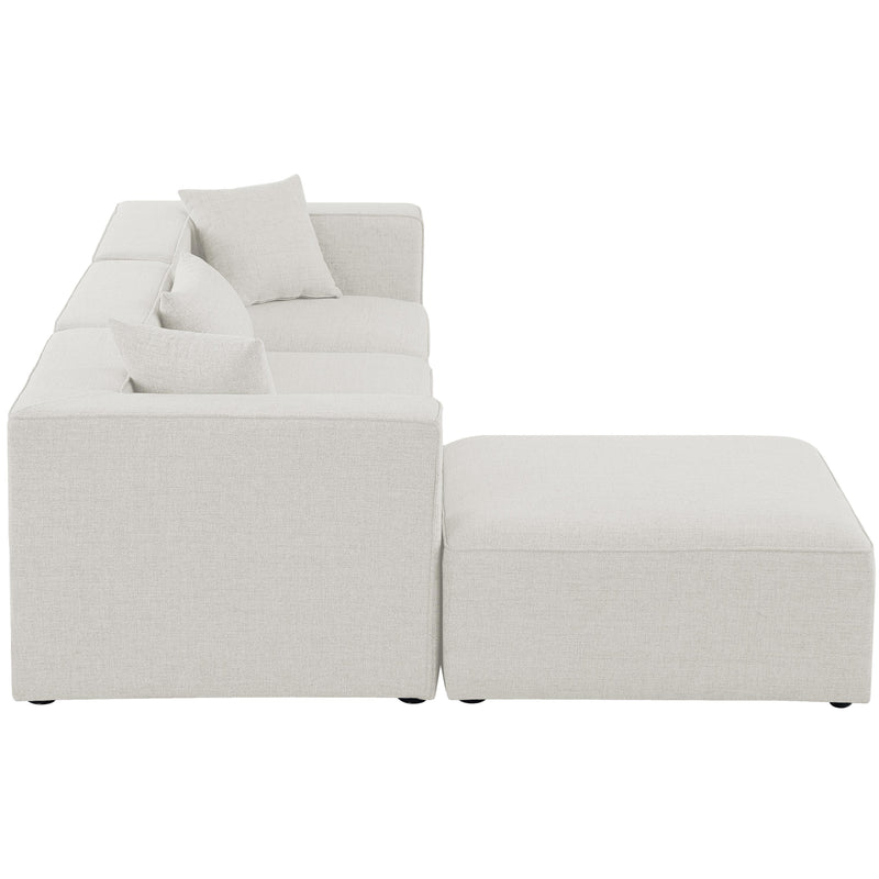 Meridian Cube Cream Durable Linen Textured Modular Sectional IMAGE 10
