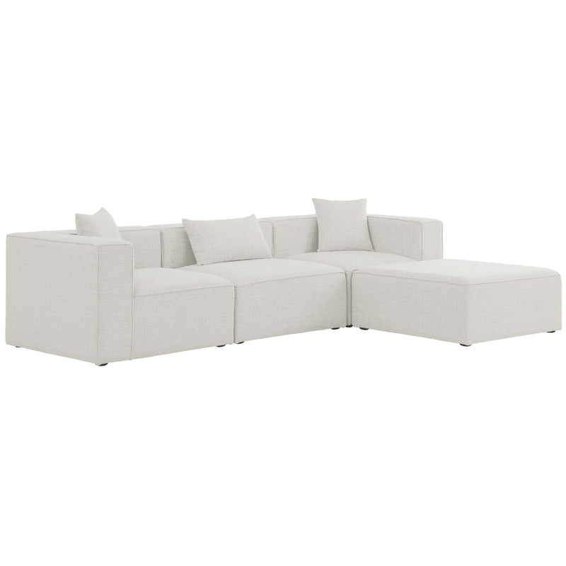 Meridian Cube Cream Durable Linen Textured Modular Sectional IMAGE 2
