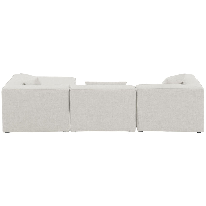 Meridian Cube Cream Durable Linen Textured Modular Sectional IMAGE 5