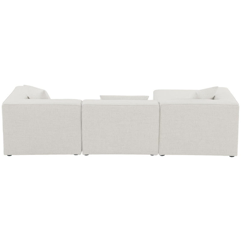 Meridian Cube Cream Durable Linen Textured Modular Sectional IMAGE 6