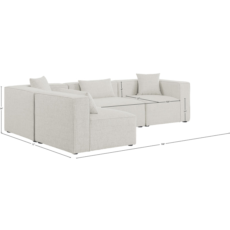 Meridian Cube Cream Durable Linen Textured Modular Sectional IMAGE 14