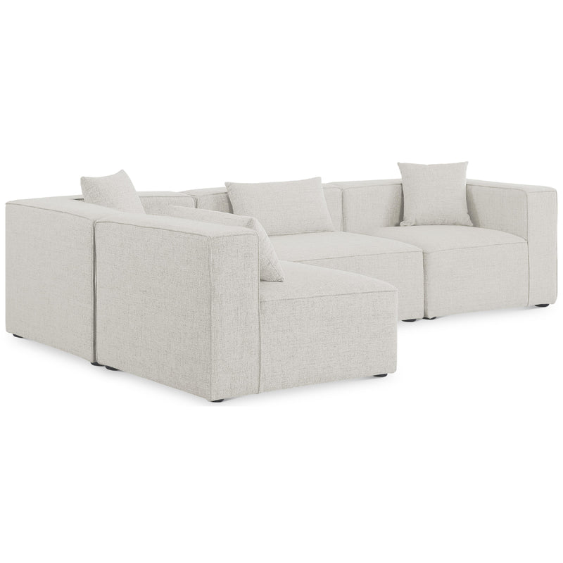 Meridian Cube Cream Durable Linen Textured Modular Sectional IMAGE 1