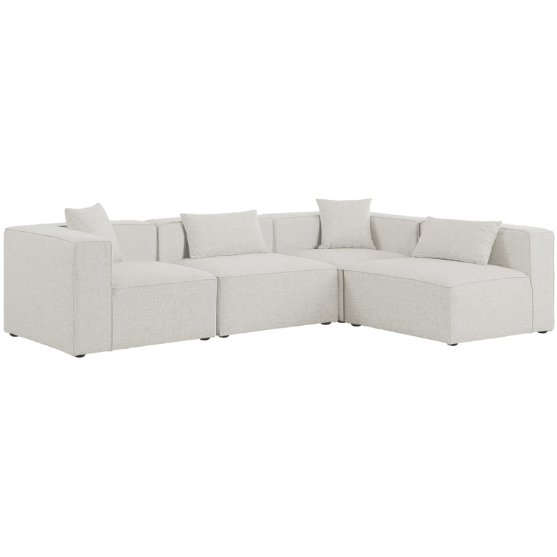 Meridian Cube Cream Durable Linen Textured Modular Sectional IMAGE 2