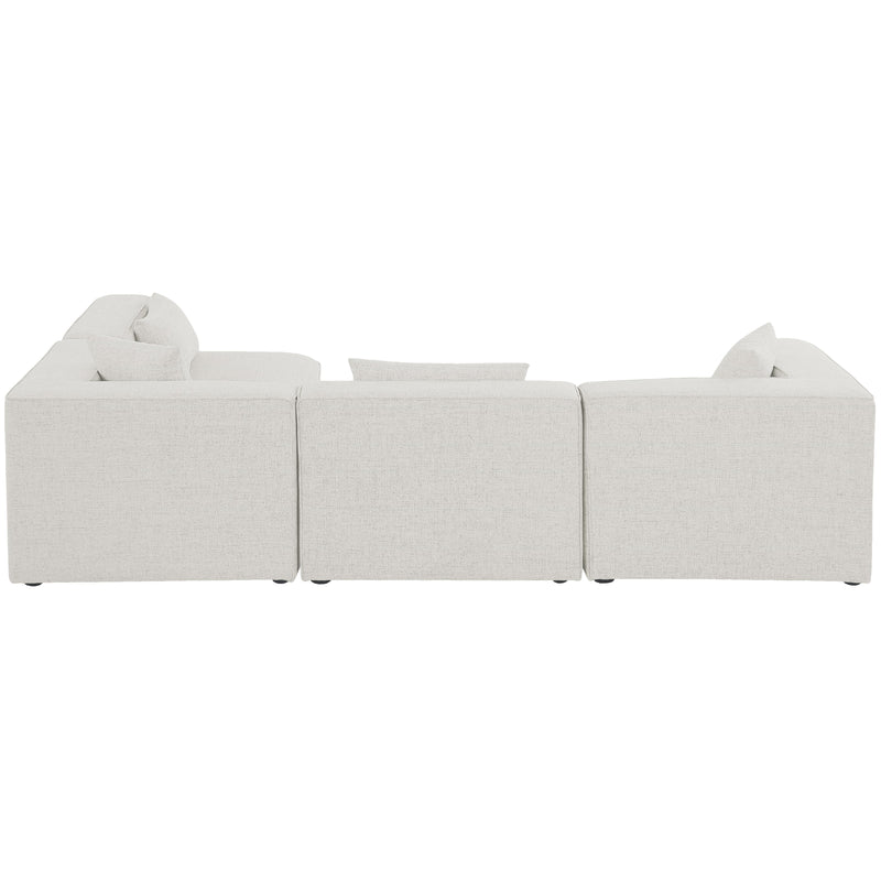 Meridian Cube Cream Durable Linen Textured Modular Sectional IMAGE 5