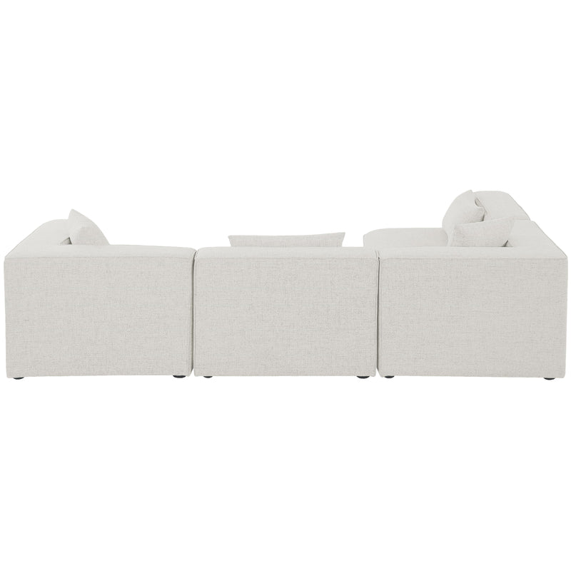 Meridian Cube Cream Durable Linen Textured Modular Sectional IMAGE 6