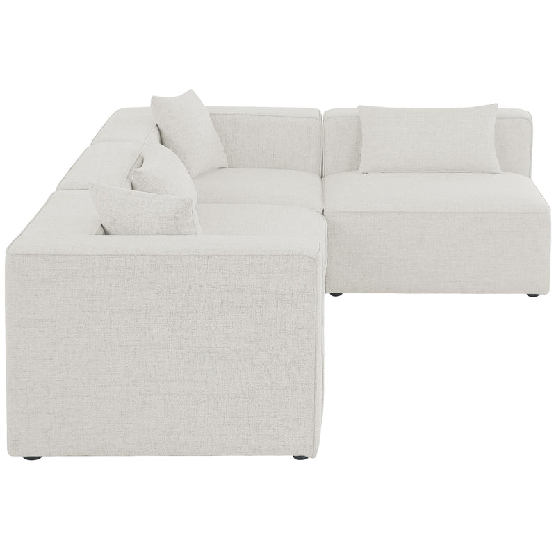Meridian Cube Cream Durable Linen Textured Modular Sectional IMAGE 9