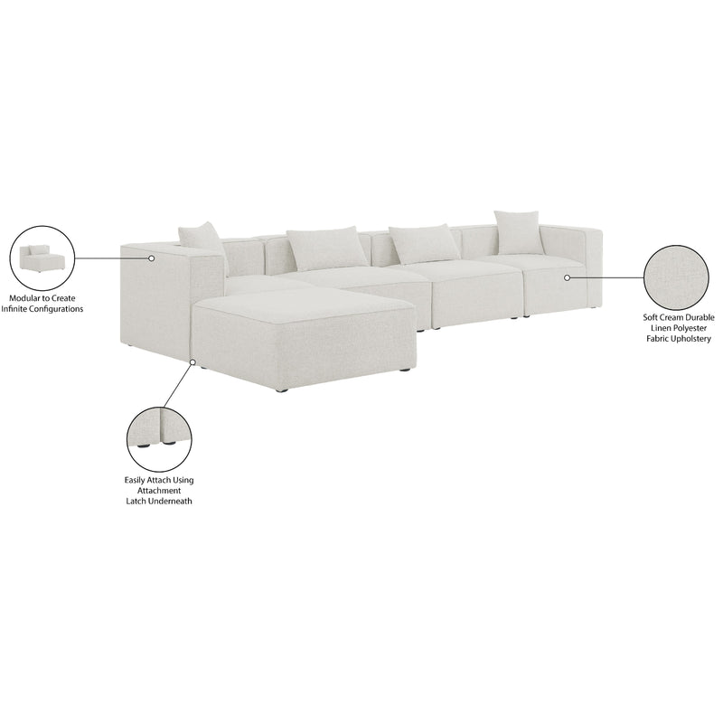 Meridian Cube Cream Durable Linen Textured Modular Sectional IMAGE 15