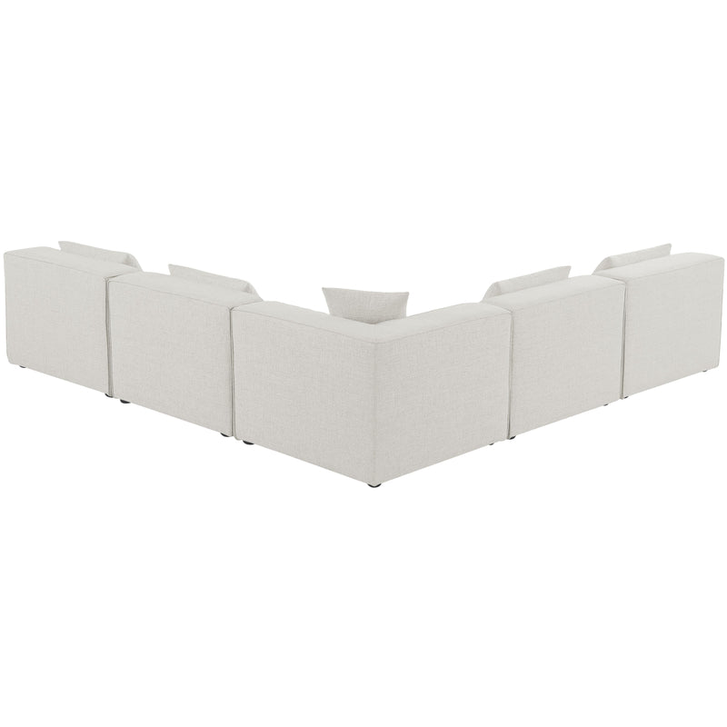 Meridian Cube Cream Durable Linen Textured Modular Sectional IMAGE 3