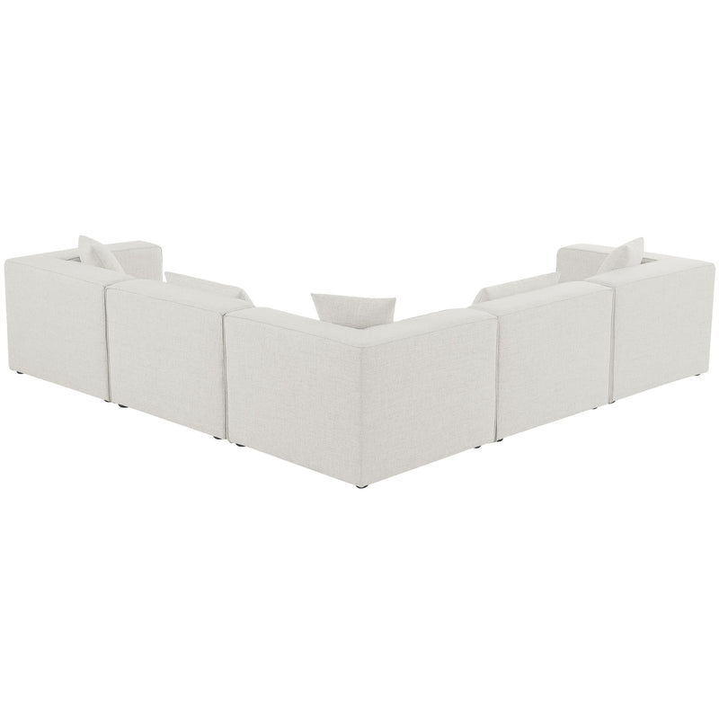 Meridian Cube Cream Durable Linen Textured Modular Sectional IMAGE 3