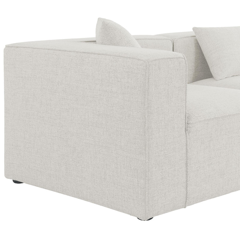 Meridian Cube Cream Durable Linen Textured Modular Sectional IMAGE 7