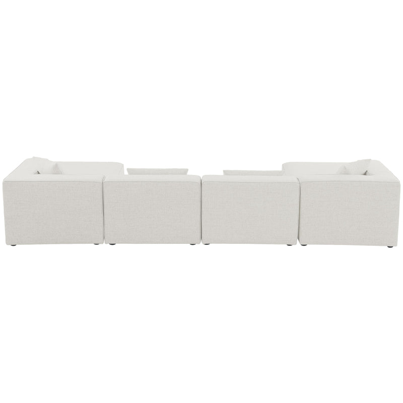 Meridian Cube Cream Durable Linen Textured Modular Sectional IMAGE 3