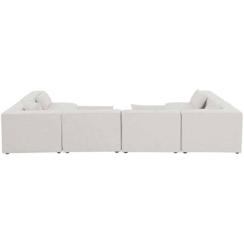 Meridian Cube Cream Durable Linen Textured Modular Sectional IMAGE 3