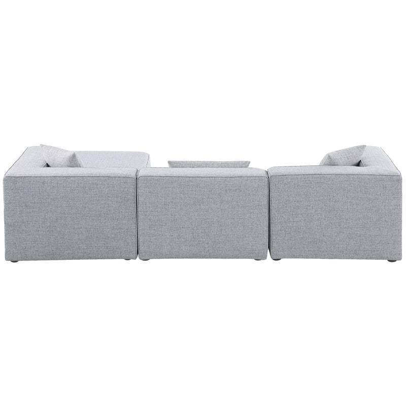 Meridian Cube Grey Durable Linen Textured Modular Sectional IMAGE 5