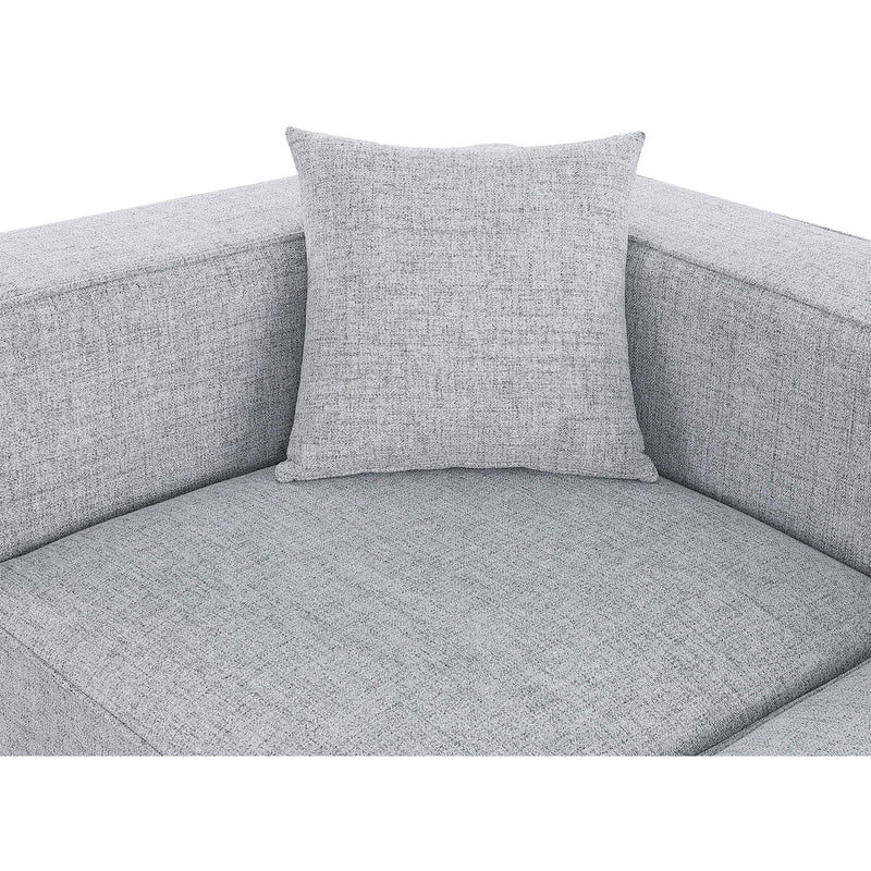 Meridian Cube Grey Durable Linen Textured Modular Sectional IMAGE 11