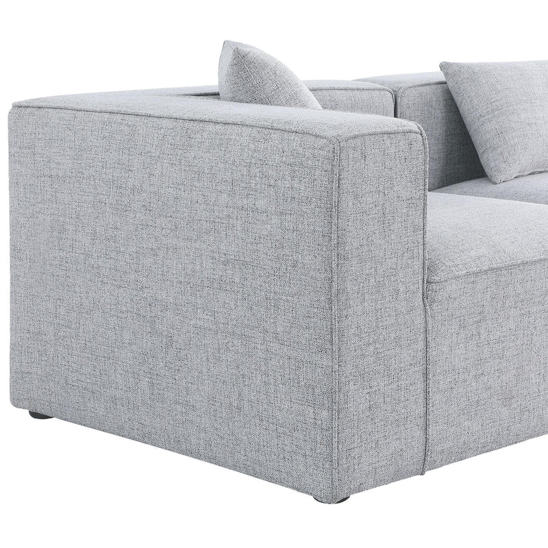 Meridian Cube Grey Durable Linen Textured Modular Sectional IMAGE 12