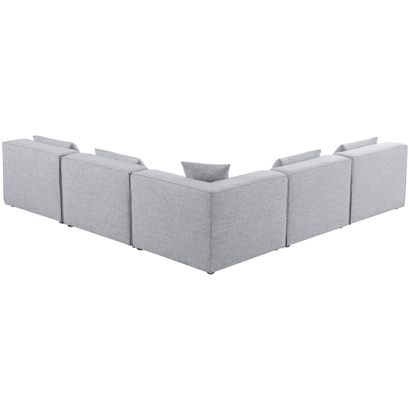 Meridian Cube Grey Durable Linen Textured Modular Sectional IMAGE 3