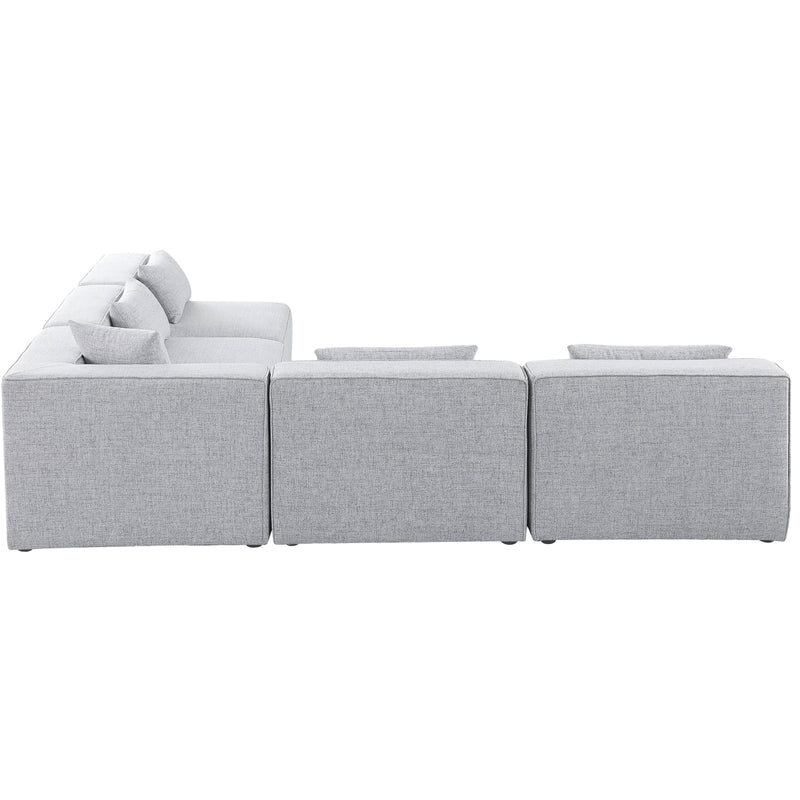 Meridian Cube Grey Durable Linen Textured Modular Sectional IMAGE 5