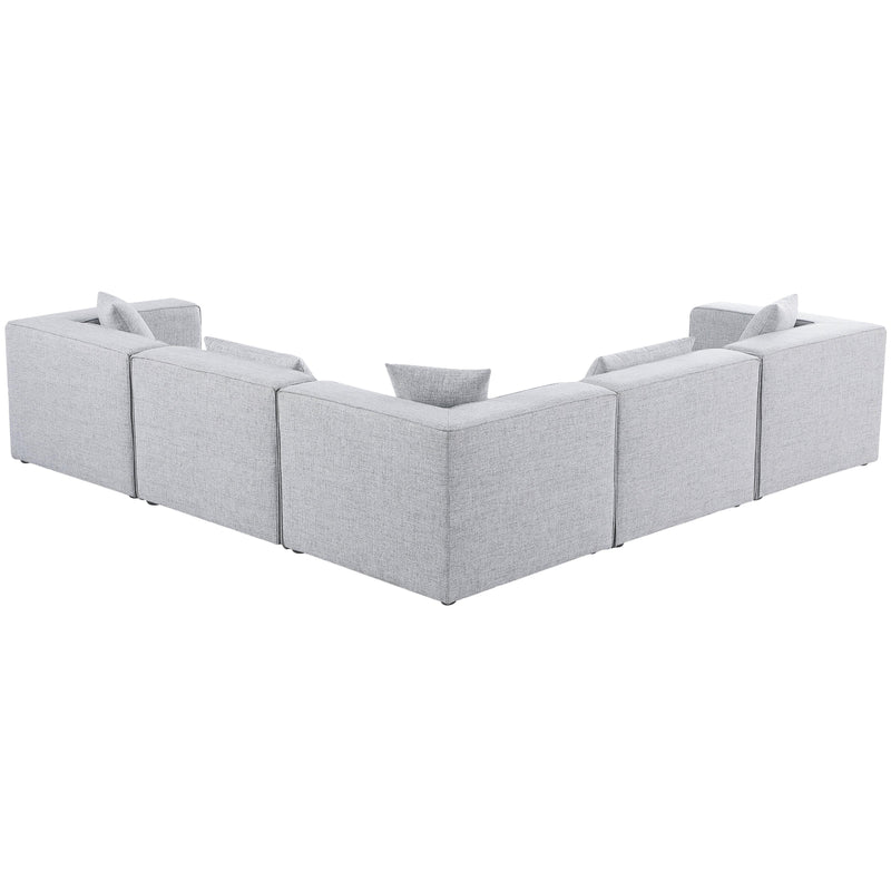 Meridian Cube Grey Durable Linen Textured Modular Sectional IMAGE 3