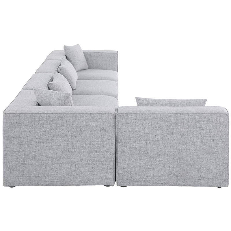 Meridian Cube Grey Durable Linen Textured Modular Sectional IMAGE 10
