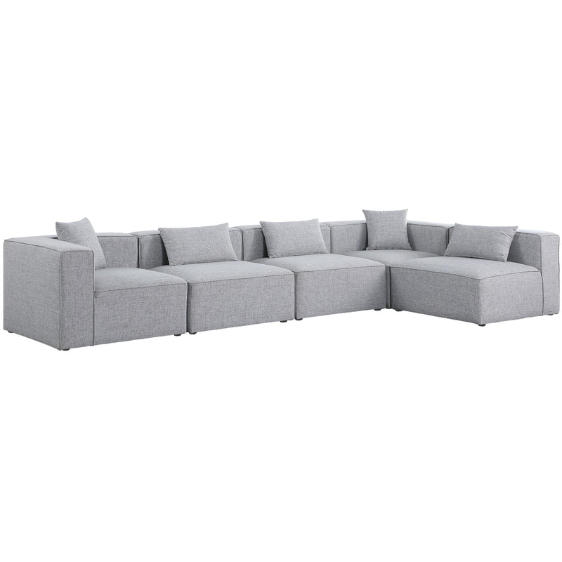 Meridian Cube Grey Durable Linen Textured Modular Sectional IMAGE 2