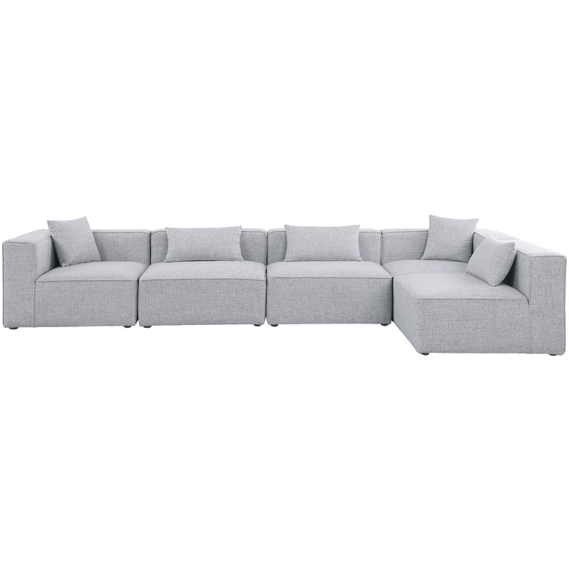 Meridian Cube Grey Durable Linen Textured Modular Sectional IMAGE 8