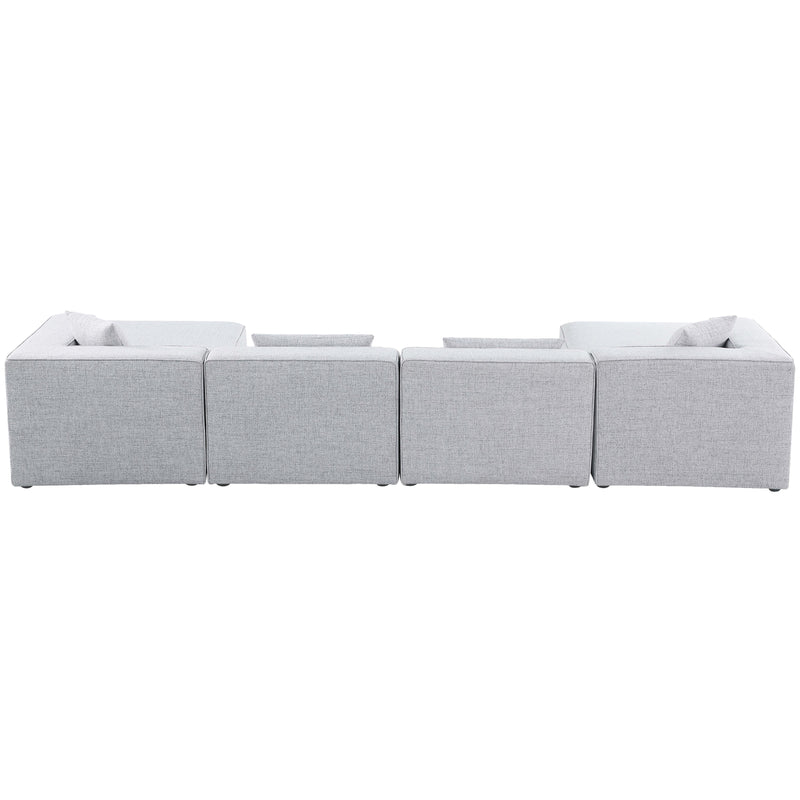 Meridian Cube Grey Durable Linen Textured Modular Sectional IMAGE 3