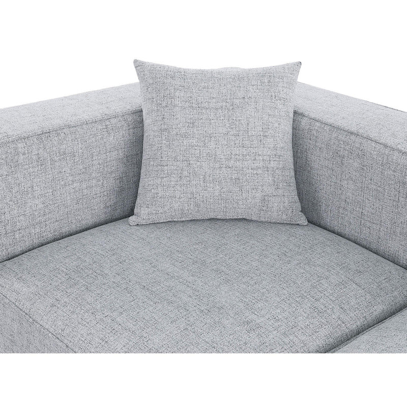 Meridian Cube Grey Durable Linen Textured Modular Sectional IMAGE 6