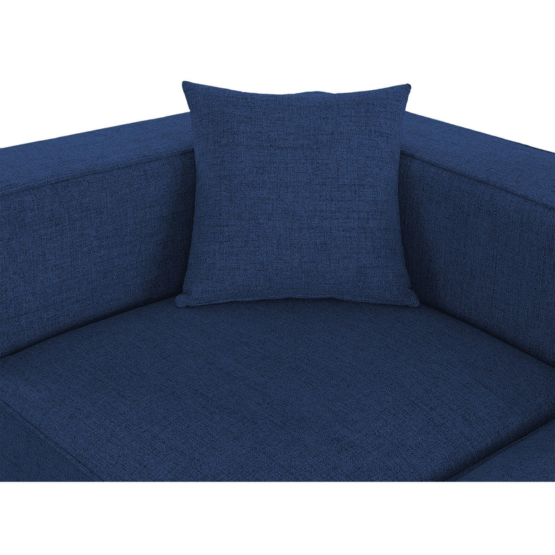 Meridian Cube Navy Durable Linen Textured Modular Sectional IMAGE 11