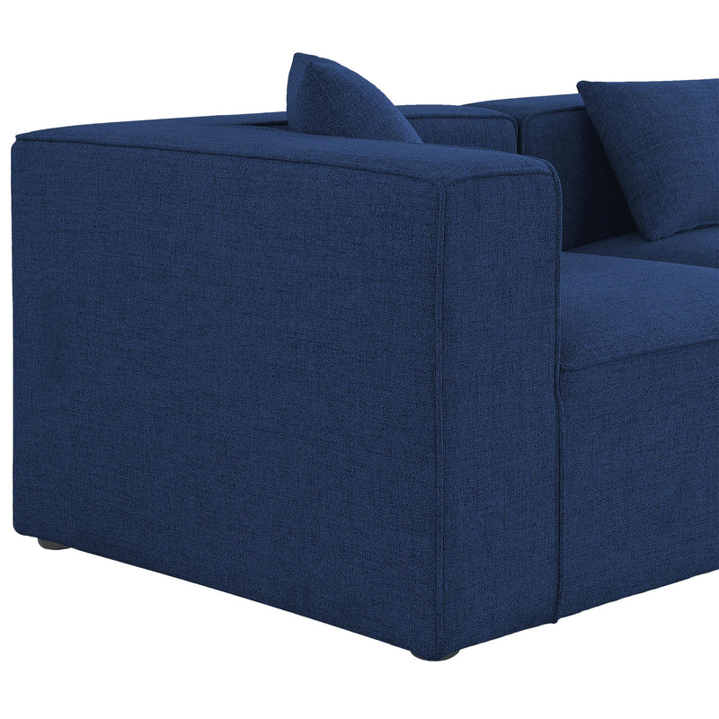 Meridian Cube Navy Durable Linen Textured Modular Sectional IMAGE 12