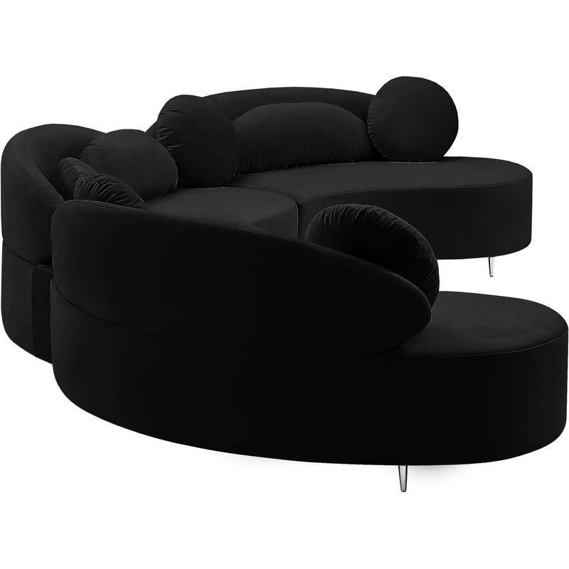 Meridian Vivacious Black Velvet 3pc. Sectional (3 Boxes) IMAGE 10