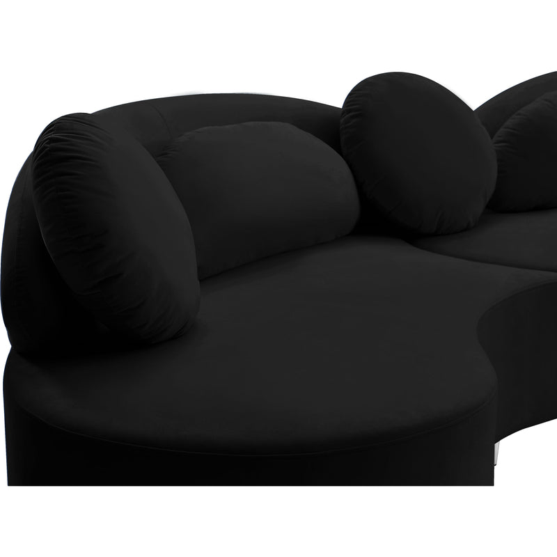 Meridian Vivacious Black Velvet 3pc. Sectional (3 Boxes) IMAGE 15