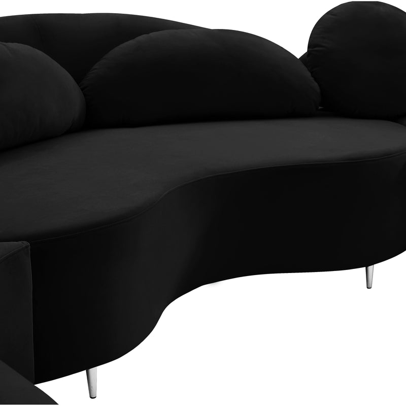 Meridian Vivacious Black Velvet 3pc. Sectional (3 Boxes) IMAGE 16